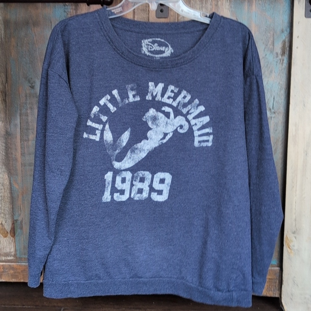 Disney The Little Mermaid 1989 Heathere Navy Crewneck Sweatshirt - Women's Large